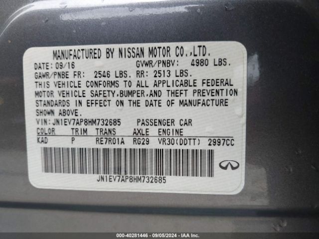 JN1EV7AP8HM732685 Infiniti Q50 3.0t Sport