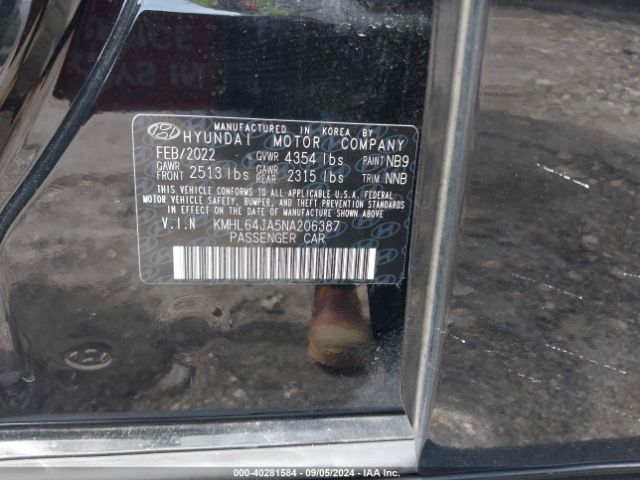 KMHL64JA5NA206387 Hyundai SONATA SEL