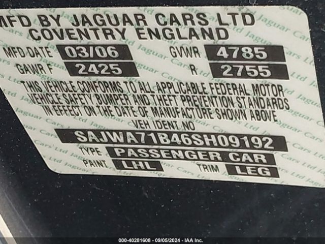 2006 JAGUAR XJ SAJWA71B46SH09192 Photo 8