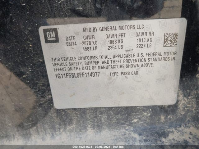 1G11F5SL6FF114977 Chevrolet Malibu 1lz