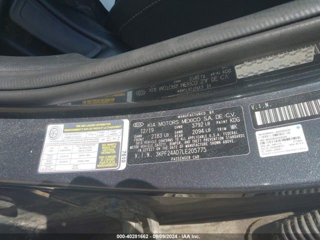 KIA Forte Lxs 2020 3KPF24AD7LE205775 Image 9