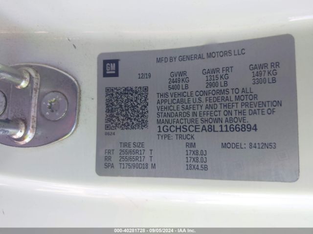 1GCHSCEA8L1166894 Chevrolet Colorado 2wd  Long Box Lt