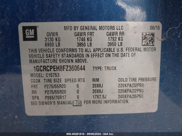 Chevrolet Silverado 1500 Ls 2015 1GCRCPEH8FZ360644 Image 9