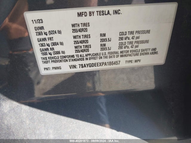 2023 TESLA MODEL Y 7SAYGDEEXPA186457 Photo 8