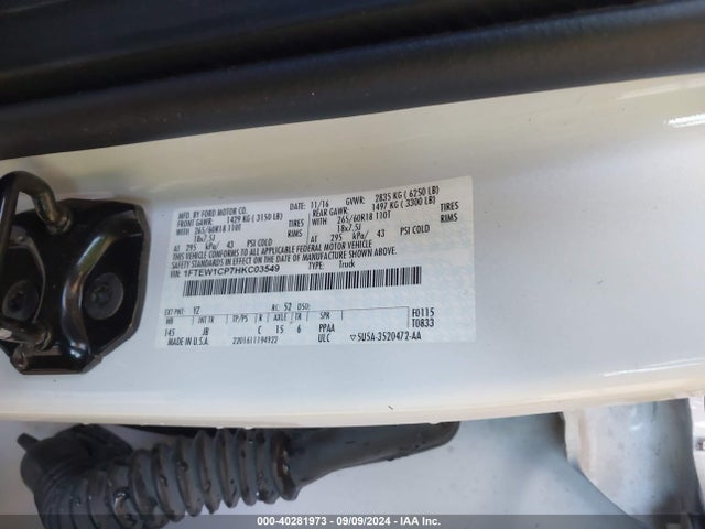 Ford F-150 Xlt 2017 1FTEW1CP7HKC03549 Image 9
