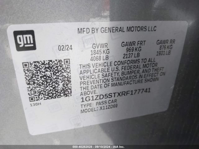 1G1ZD5STXRF177741 Chevrolet Malibu Fwd 1lt