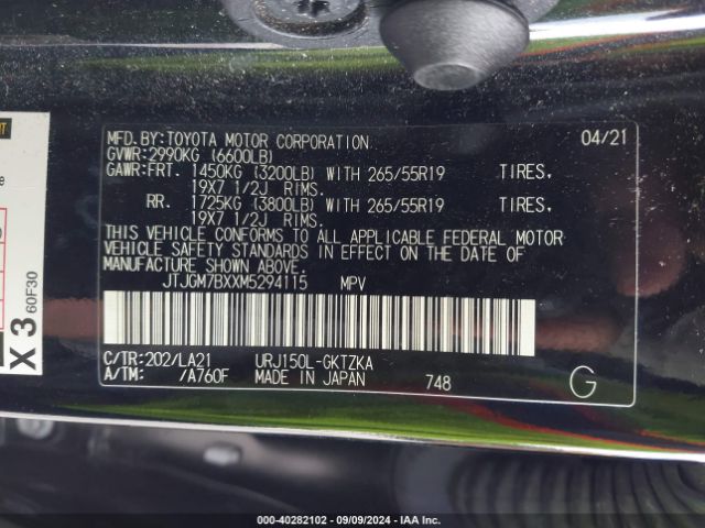 JTJGM7BXXM5294115 Lexus 460 Luxury