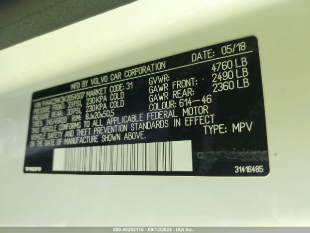 YV4AC2HK3K2054507 Volvo Xc40 T4 Momentum