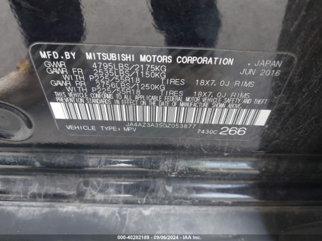 JA4AZ3A35GZ053877 Mitsubishi Outlander Es/se/sel