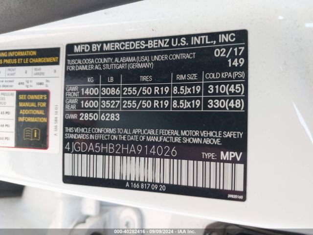 4JGDA5HB2HA914026 Mercedes-Benz Gle 350 4matic