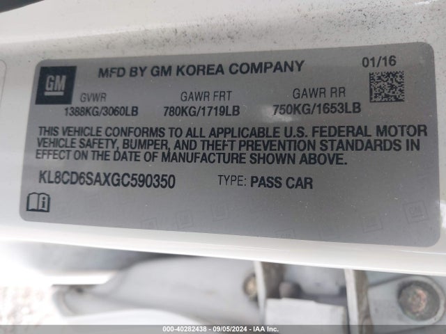 Chevrolet Spark 1lt Cvt 2016 KL8CD6SAXGC590350 Image 9