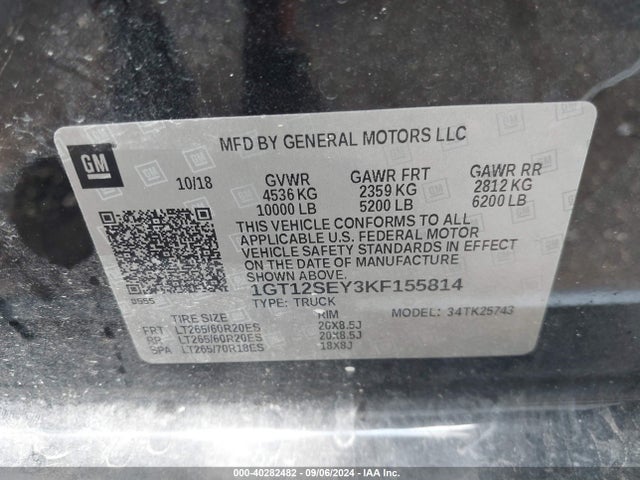 1GT12SEY3KF155814 GMC Sierra 2500hd Denali