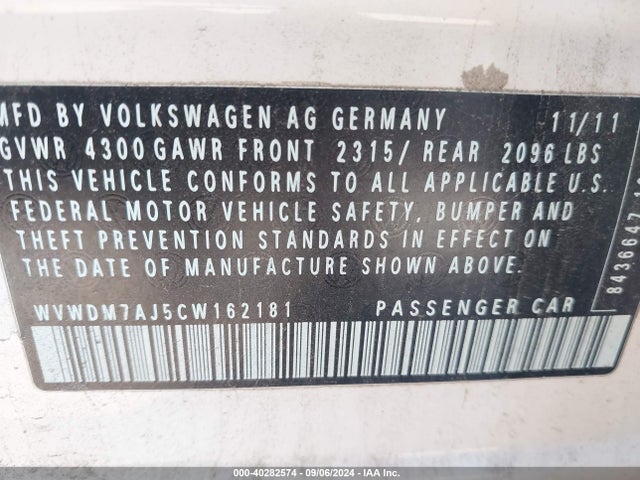 Продаж на аукціоні авто 2012 Volkswagen Golf Tdi 4-door, vin: WVWDM7AJ5CW162181, номер лоту: 40282574
