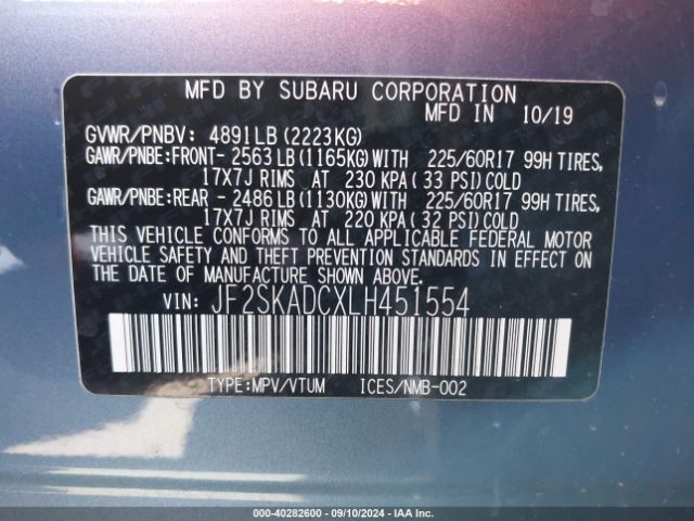 JF2SKADCXLH451554 Subaru Forester