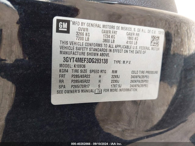 2013 CADILLAC ESCALADE EXT 3GYT4MEF3DG283138 Photo 8