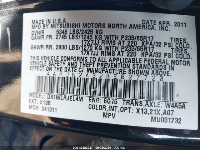 2011 MITSUBISHI ENDEAVOR 4A4JN2AS2BE027720 Photo 8