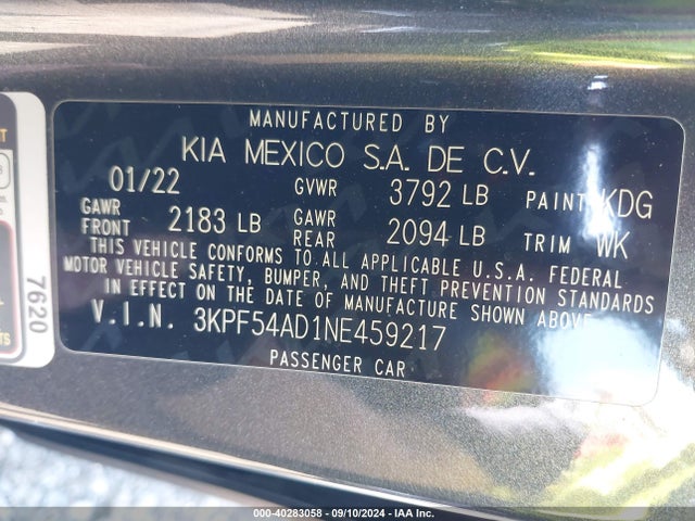KIA Forte Gt-line 2022 3KPF54AD1NE459217 Image 9