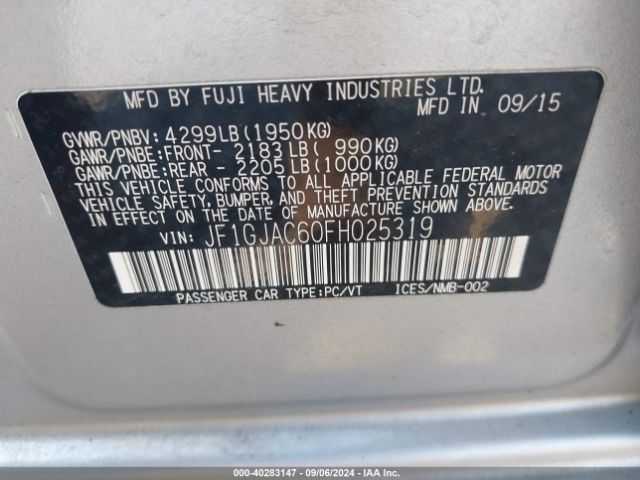 JF1GJAC60FH025319 Subaru Impreza 2.0i Premium