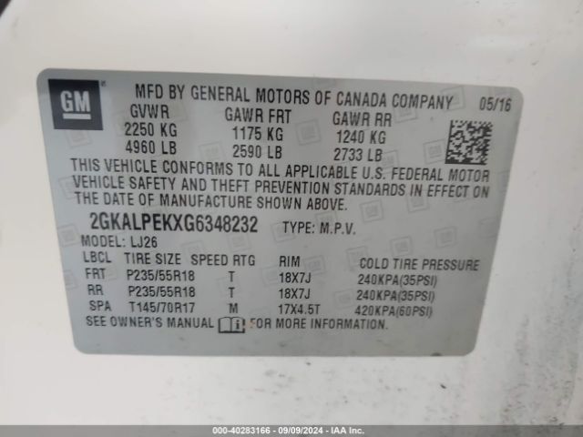2GKALPEKXG6348232 GMC Terrain Slt