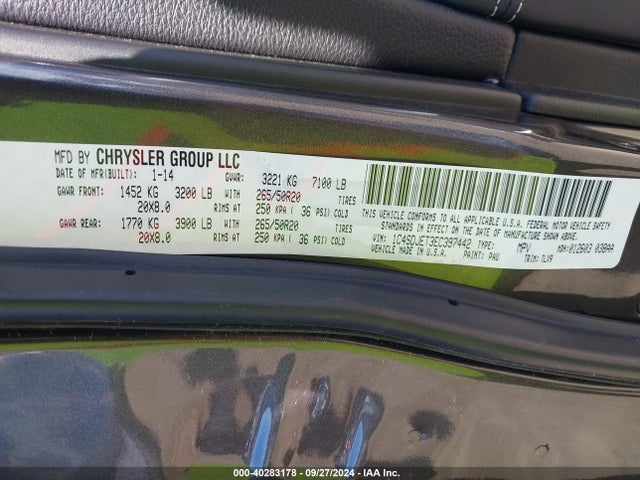 Dodge Durango Citadel 2014 1C4SDJET3EC397442 Image 9