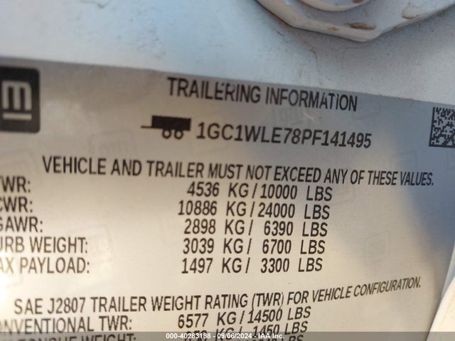 1GC1WLE78PF141495 Chevrolet Silverado 2500hd 2wd  Long Bed Wt
