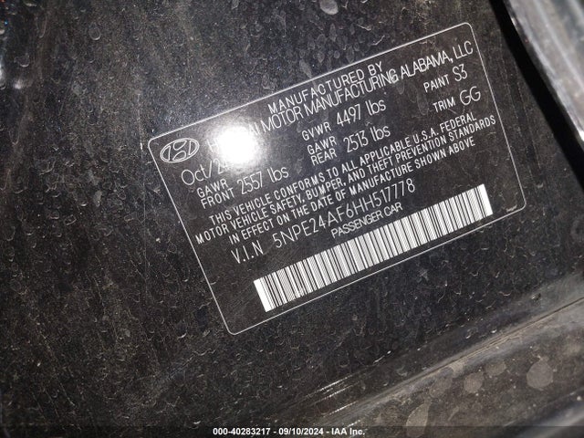 Hyundai Sonata 2017 5NPE24AF6HH517778 Image 9