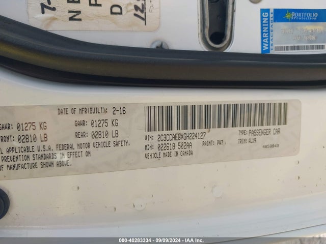 Chrysler 300C 2016 2C3CCAEGXGH224127 Image 9