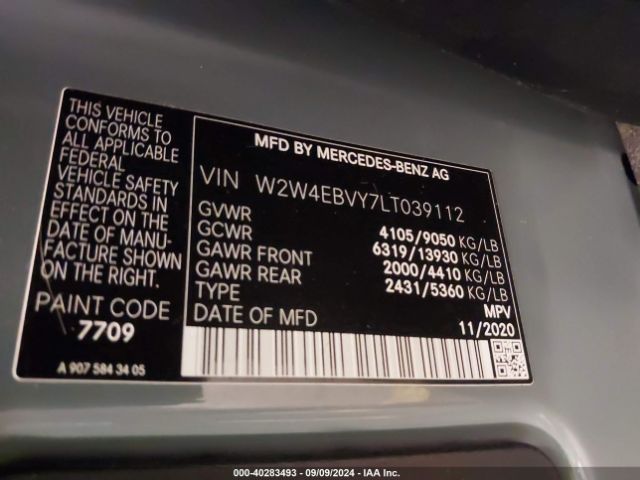 W2W4EBVY7LT039112 Freightliner Sprinter 2500 Standard Roof V6