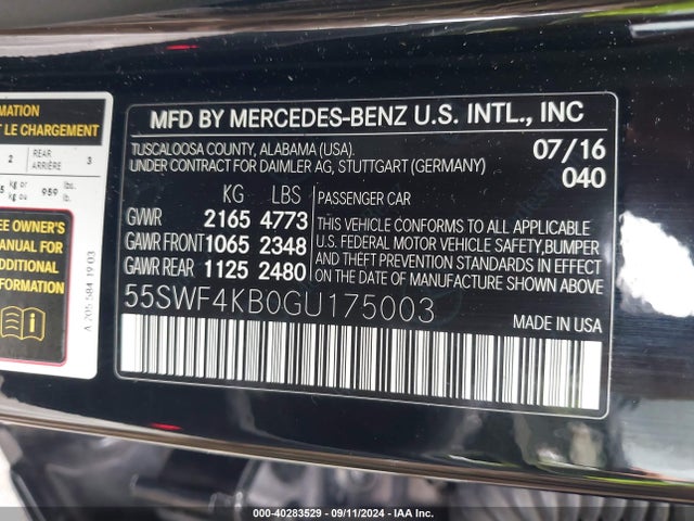 55SWF4KB0GU175003 Mercedes-Benz C 300 4matic/luxury 4matic/sport 4matic