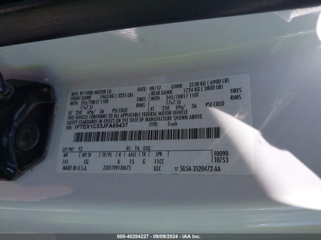 1FTEX1C53JFA65437 Ford F-150 Xl