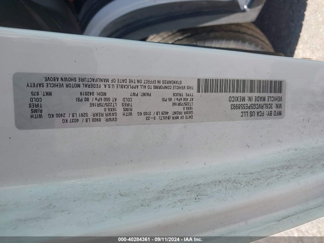 3C6LRVCG5PE558993 RAM Promaster 2500 High Roof 136 Wb