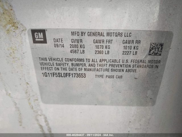1G11F5SL0FF173653 Chevrolet Malibu 1lz