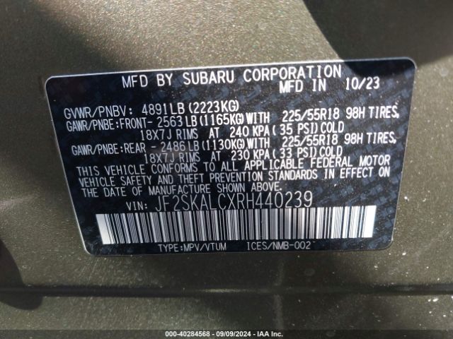 JF2SKALCXRH440239 Subaru Forester Limited