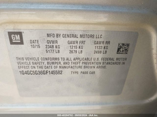 1G4GC5G36GF145582 Buick Lacrosse Leather