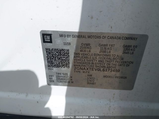 2GNAXTEV0L6173459 Chevrolet Equinox Awd 2fl