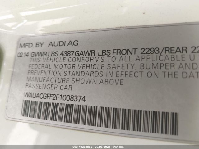 WAUACGFF2F1008374 Audi A3 1.8t Premium