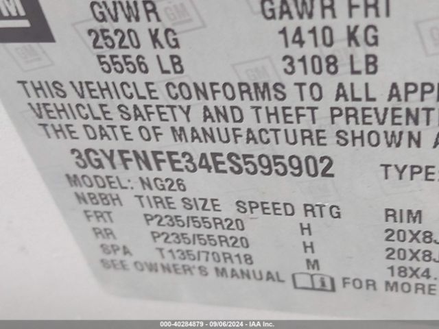 3GYFNFE34ES595902 Cadillac Srx Performance Collection