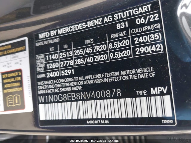 W1N0G8EB8NV400878 Mercedes-Benz Glc 300 4matic Suv