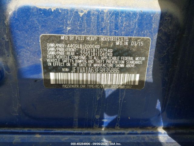 JF1VA1A63F9835886 Subaru WRX