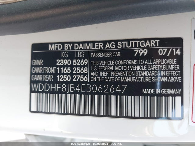 WDDHF8JB4EB062647 Mercedes-Benz E 350 4matic