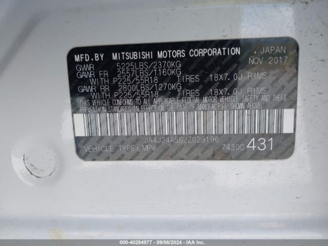 JA4J24A50JZ029196 Mitsubishi Outlander Phev Sel