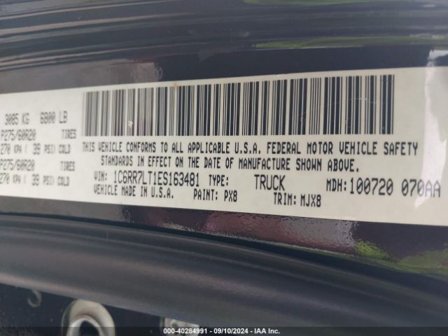 1C6RR7LT1ES163481 RAM 1500 Lone Star