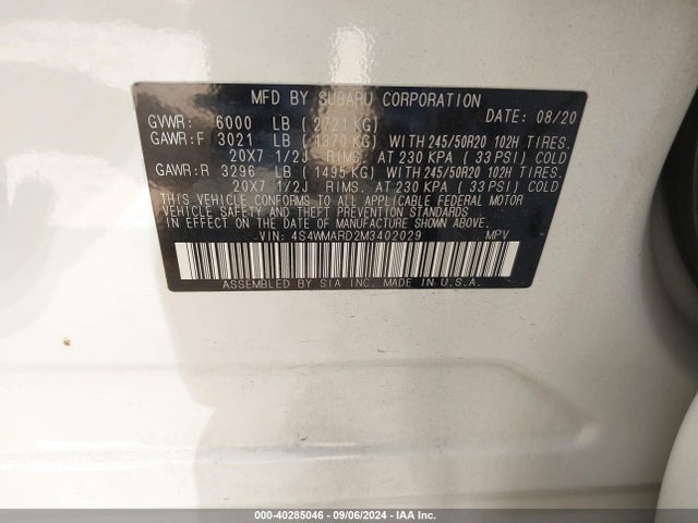 4S4WMARD2M3402029 Subaru Ascent Touring