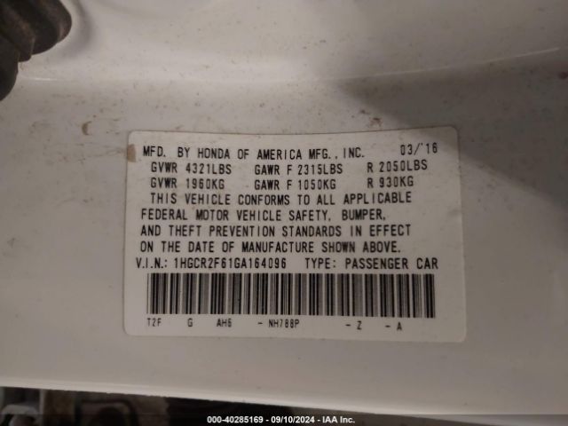 1HGCR2F61GA164096 Honda Accord Sport