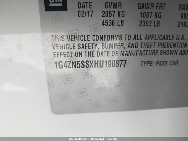 1G4ZN5SSXHU190877 Buick Lacrosse Preferred