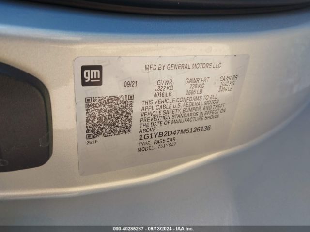 2021 CHEVROLET CORVETTE 1G1YB2D47M5126136 Photo 8