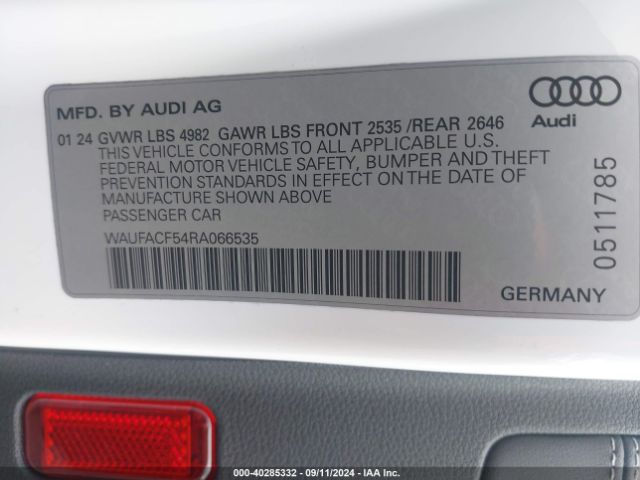 WAUFACF54RA066535 Audi A5 Sportback Premium Plus 45 Tfsi Quattro S Tronic