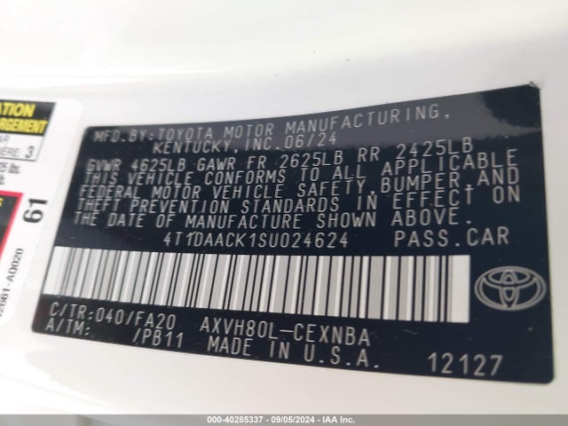 Toyota CAMRY LE 2025 4T1DAACK1SU024624 Image 9