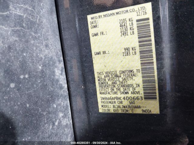 1N4AA6AP8HC400663 Nissan Maxima 3.5 Sv