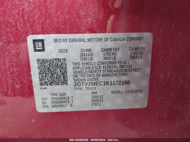 2GTV2MEC1K1172166 GMC Sierra 1500 Limited Sle